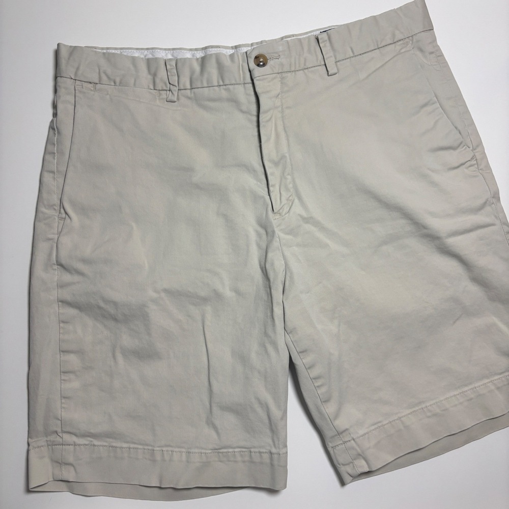 Polo Ralph Lauren Chino Shorts Men's Sz 33 Classic Fit Stretch Tan Khaki Preppy